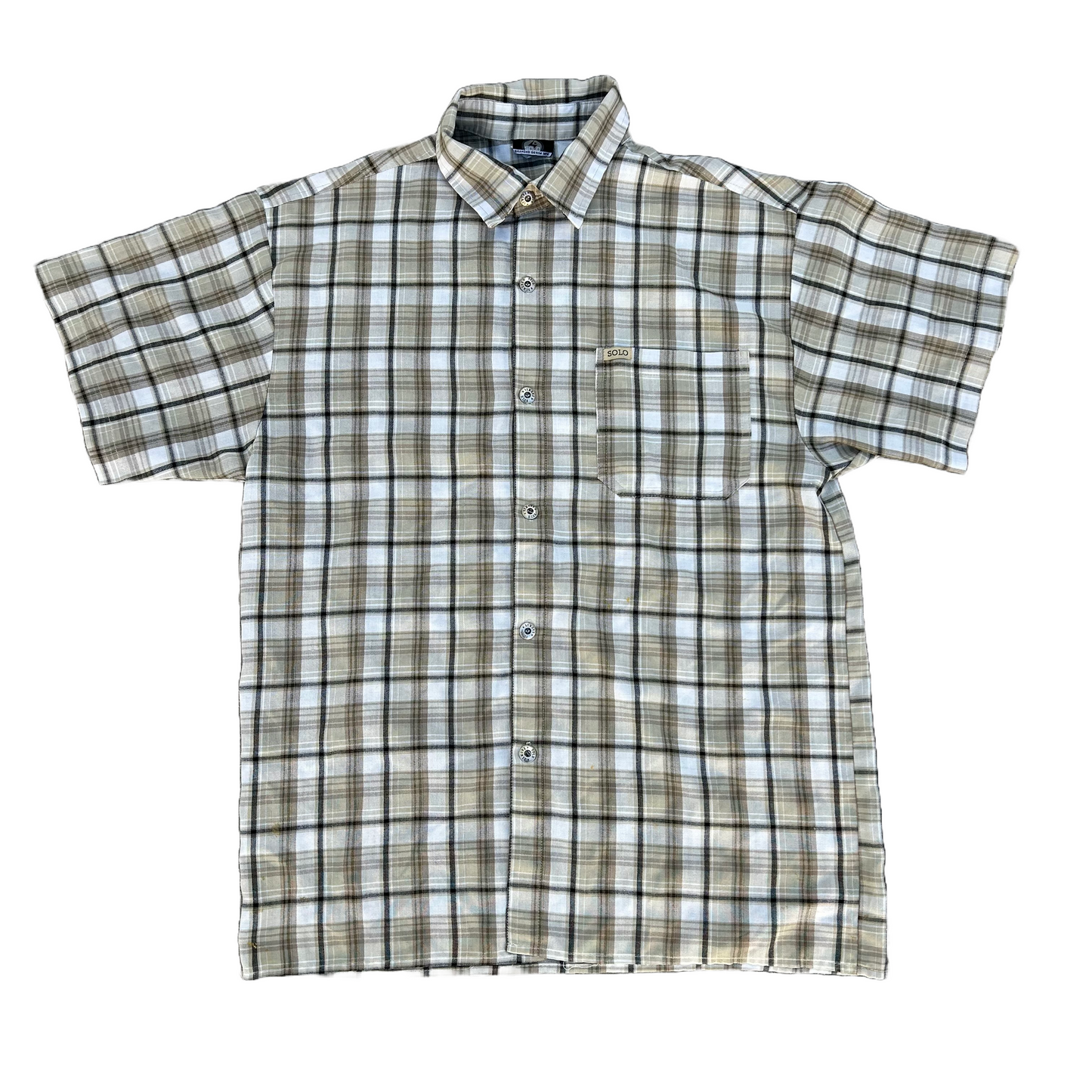 90s SOLO check button up shirt - Large